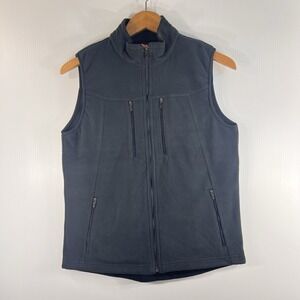 SCOTTeVEST Fireside Fleece Vest Women's Size Medium Black Zip Up Utility Travel